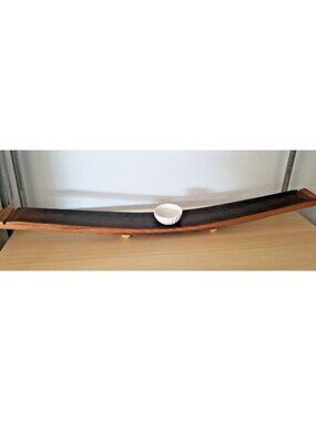 Wine Stave Sushi Tray Cork Feet White Dipping Bowl Bung Hole 37" x 3 1/2 " x 2"